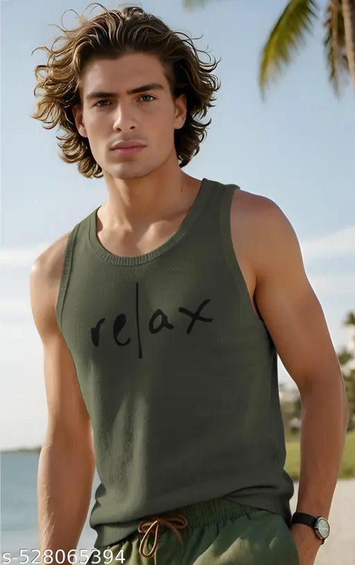 ORIGINAL CREATOR Men's Round Neck Trendy Sleeveless Pure Cotton Vest