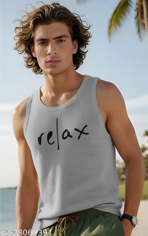 ORIGINAL CREATOR Men's Round Neck Trendy Sleeveless Pure Cotton Vest