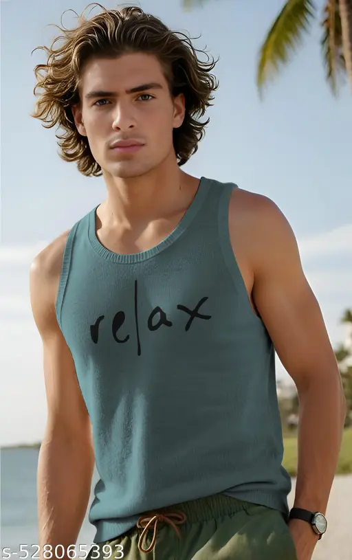 ORIGINAL CREATOR Men's Round Neck Trendy Sleeveless Pure Cotton Vest