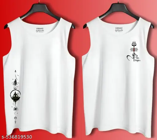 Mahadev Meditation Tank Top Combo | Shiv Ji Vest combo in White Colour | 2 Vest in polyester fabric under 300