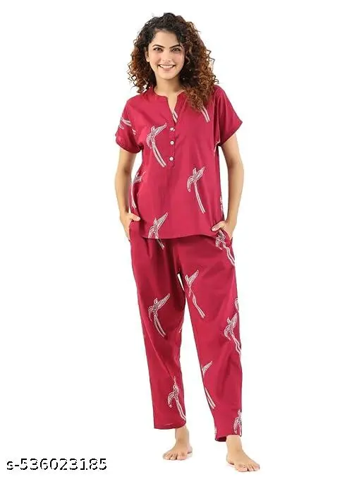 Black Teetar Womens Night Suit