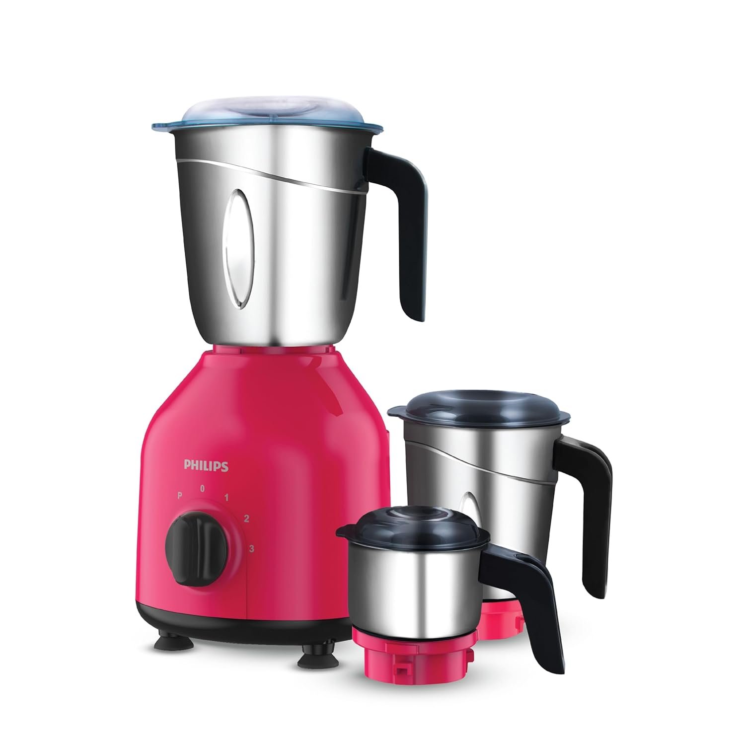 PHILIPS HL7756/03 Daily Collection 750 W Mixer Grinder (3 Jars, Strawberry, Black)
