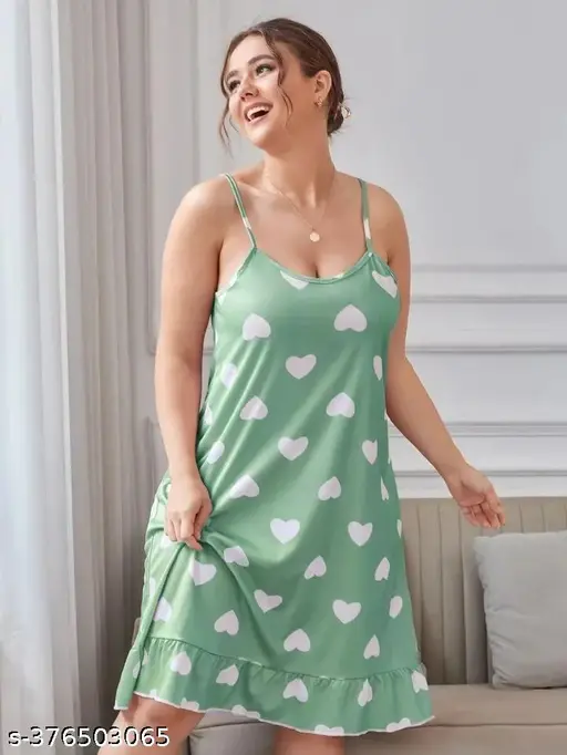 Women's Trendy Short Night Dress (Cami Nighty)