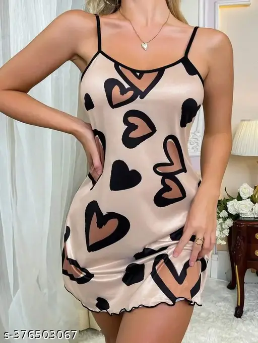 Women's Trendy Short Night Dress (Cami Nighty)