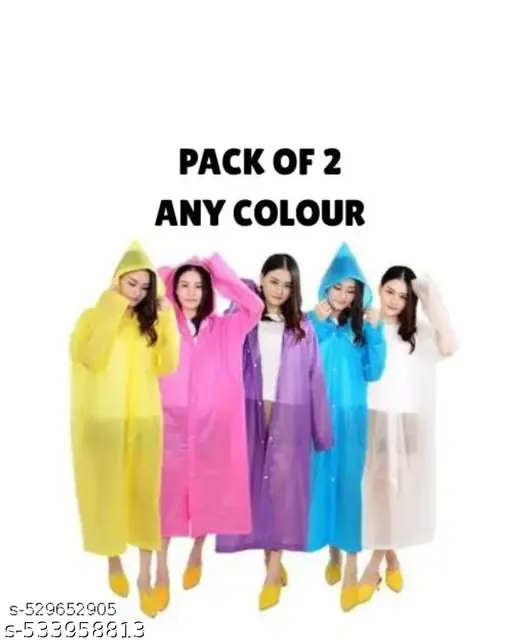 Solid Men & Women Raincoat (2 Pc)