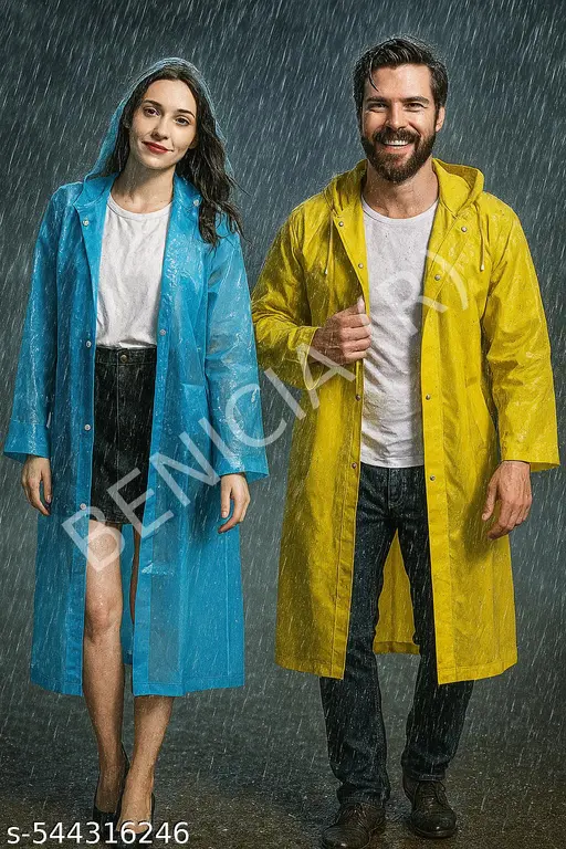 Pack of 2 Unisex Waterproof Raincoat with Hood Cap For Outdoor Travel Portable Suit