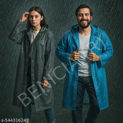 Pack of 2 Unisex Waterproof Raincoat with Hood Cap For Outdoor Travel Portable Suit