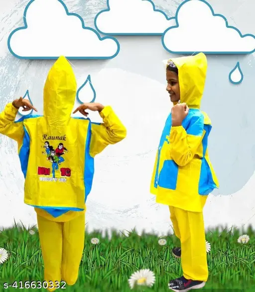 Cute Fancy Boys And Girls Bottom & Top Set Raincoat