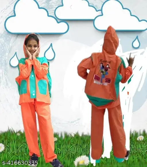 Cute Fancy Boys And Girls Bottom & Top Set Raincoat