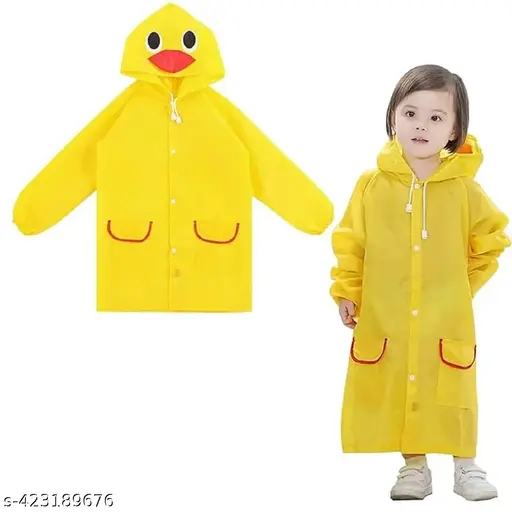 Zacharias Unisex Kids PVC Waterproof Long Raincoat fr-03 (3-7 Years_Pack of 1)