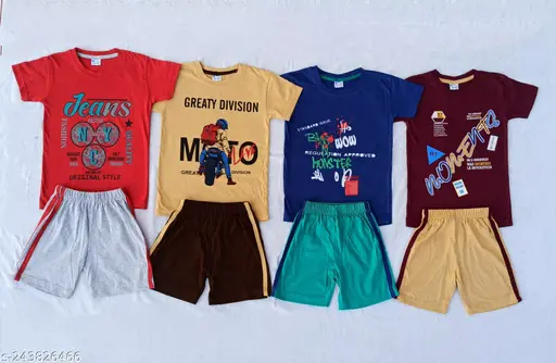 Boys Pyjama Set Dress Boys T-shirt with Shorts Set dress
