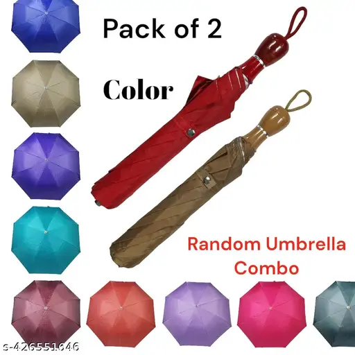 Single color 2 fold umbrella combo for All Age Groups – Kids/Boys/Girls/Adults.