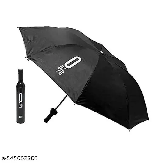 Foldable Umbrella Unisex Windproof UV Protection and Rain Protection Double Layer Folding Portable Size 21 Inch with Bottle Cover for Men And Women