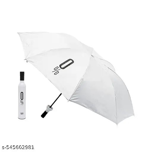 Foldable Umbrella Unisex Windproof UV Protection and Rain Protection Double Layer Folding Portable Size 21 Inch with Bottle Cover for Men And Women