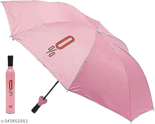 Foldable Umbrella Unisex Windproof UV Protection and Rain Protection Double Layer Folding Portable Size 21 Inch with Bottle Cover for Men And Women