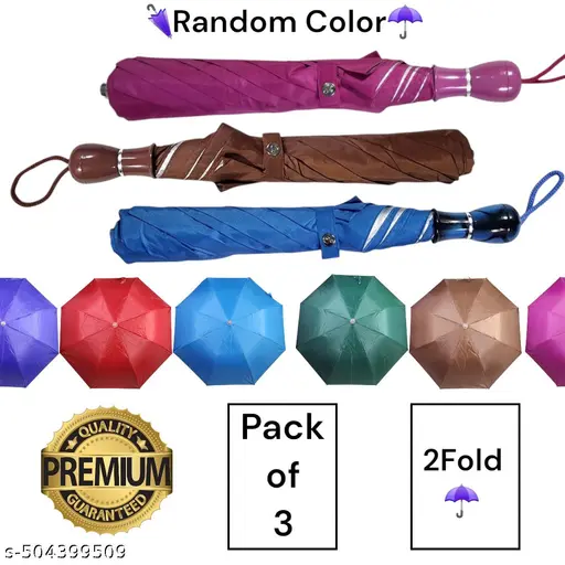 Pack of 3 unisex umbrellas , 2-fold silver-coated umbrellas. Perfect for everydays use and easily portable.