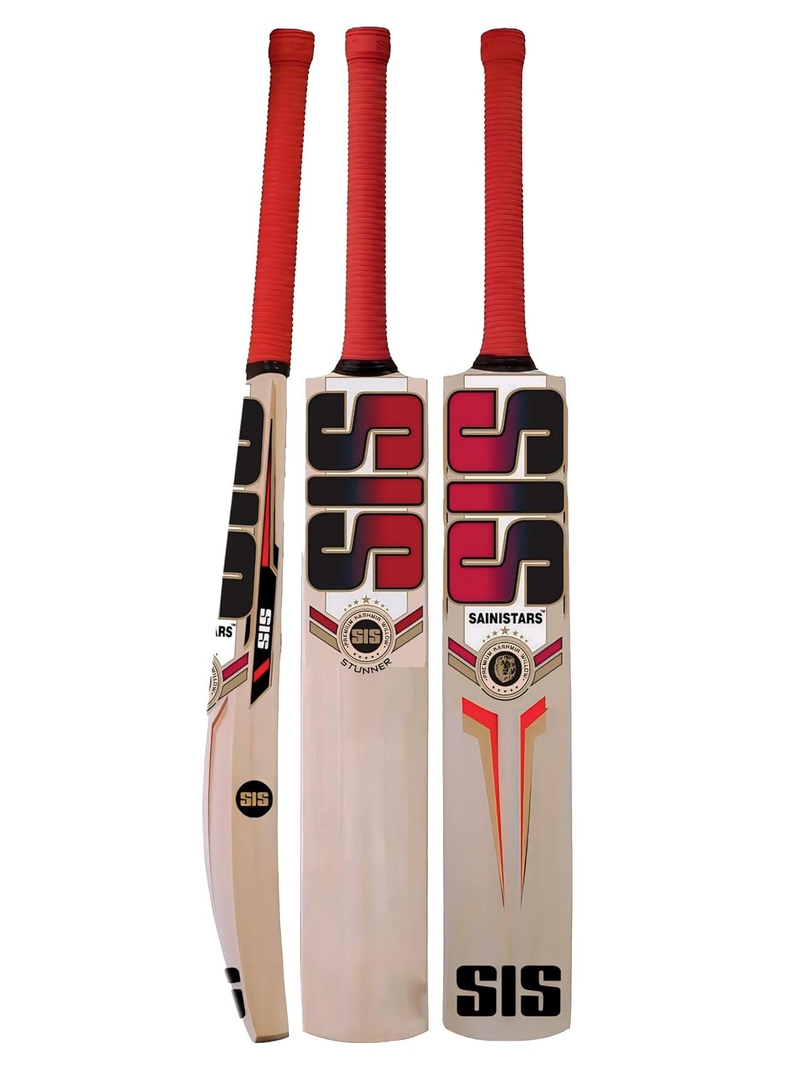 Sainistars Full Size Popular Cricket Bat for All Hard and Soft Tennis Bat Cricket Bat (Men|Women) Multicolor (Red Bat)