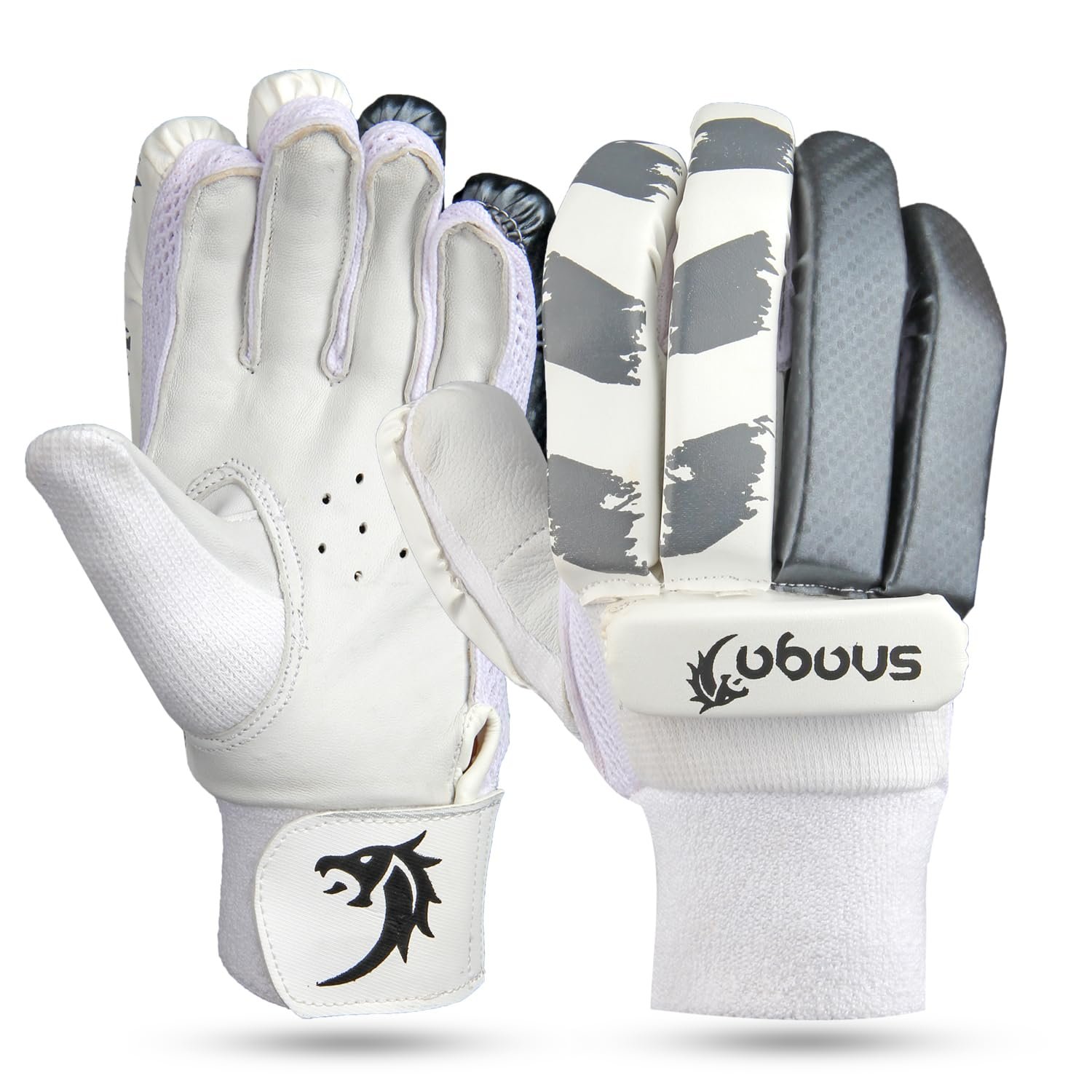 Snaga Cricket Batting Gloves Right Hand Gloves (Silver, Men)