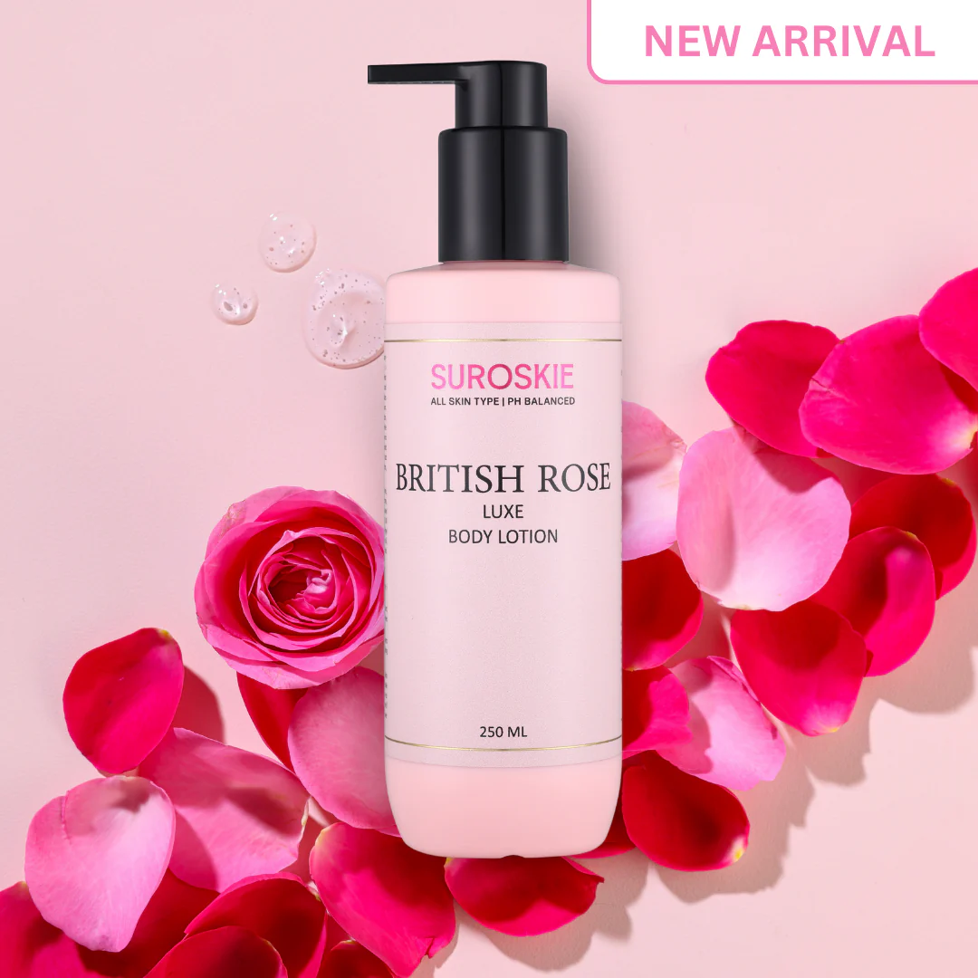 Suroskie British Rose Body Lotion with Shea and Cocoa Butter Lotion 