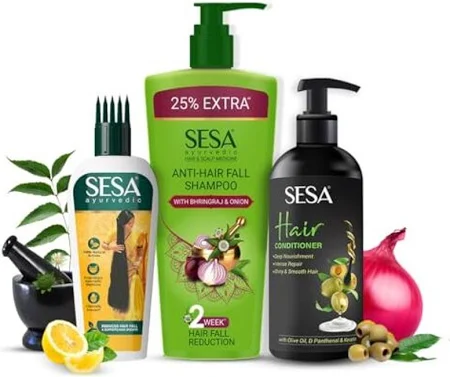 Sesa Ayurvedic Hair Repair Kit | Oil 200ml, Ahf Shampoo 500ml, Conditioner 300ml