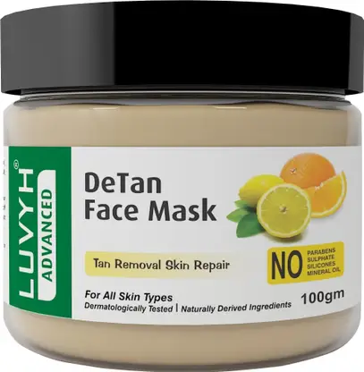 LUVYH DeTan Face MaskLUVYH DeTan Face Mask (100g) Cream Mask Skin Brightening Ubtan Face Pack For Glowing