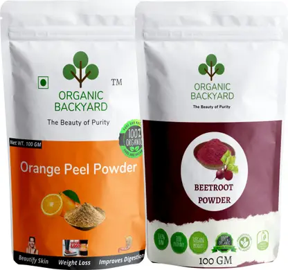 Organic Backyard 100% Natural Orange Peel and Beetroot(chukandar) powder for Face Care