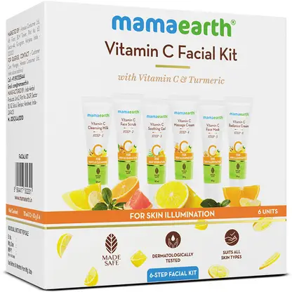 Mamaearth Facial Kit with Vitamin C & Turmeric for Skin Illumination