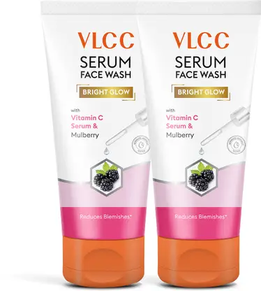 VLCC Bright Glow Serum with Vitamin C Serum & Mulberry - B1G1 Face Wash