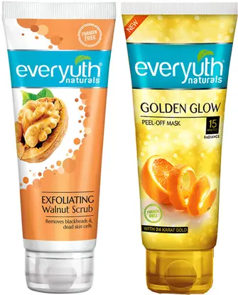 Everyuth Naturals Exfoliting Walnut Scrub , Golden Glow Peel off Mask