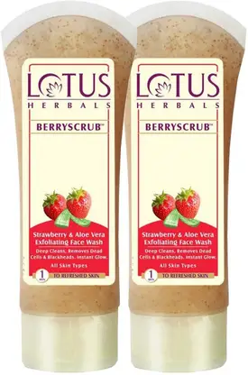LOTUS Herbals BERRYSCRUB Strawberry & Aloe Vera Exfoliating Face Wash  