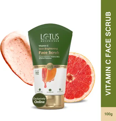 Lotus Botanicals Vitamin C Skin Brightening Face | Gentle Exfoliates & Polish Skin Scrub 