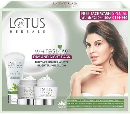 LOTUS HERBALS WhiteGlow Day & Night Pack With Facial Foam  kit