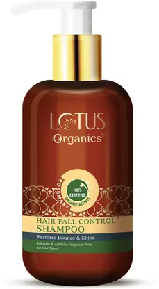 Lotus Organics+ Hair Fall Control Shampoo | Restores Bounce & Shine | Sulphate Free 