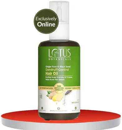 Lotus Botanicals Ginger Root & Black Seed Dandruff Control Hair Oil 