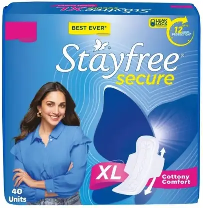 STAYFREE Secure Cottony Extra Large XL 40 pad Sanitary Pad
