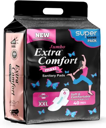 jumbo extra comfort Super Saver Pack Maxi XXL 40 Pad Sanitary Pad