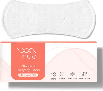 Nua Everyday Panty Liners Super Thin (1mm) Panty Liners Rash-Free and Toxin-Free Soft Comfortable Top Layer Pantyline