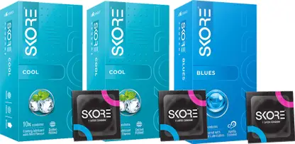 SKORE COOL 2 AND BLUES Condom