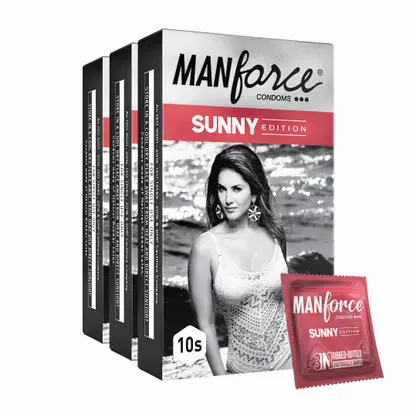 MANFORCE Ribbed & Dotted Sunny Edition Condoms - 3 x 10 Pieces Condom 