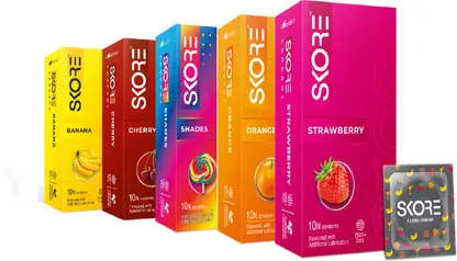 SKORE Dotted Banana,Cherry,Orange,Shades,Strawberry s Condom  
