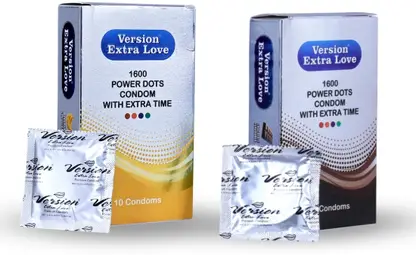 Version Condom Men Extra Time Dotted Combo Pack (Banana and Chocolate) Condom Condom  