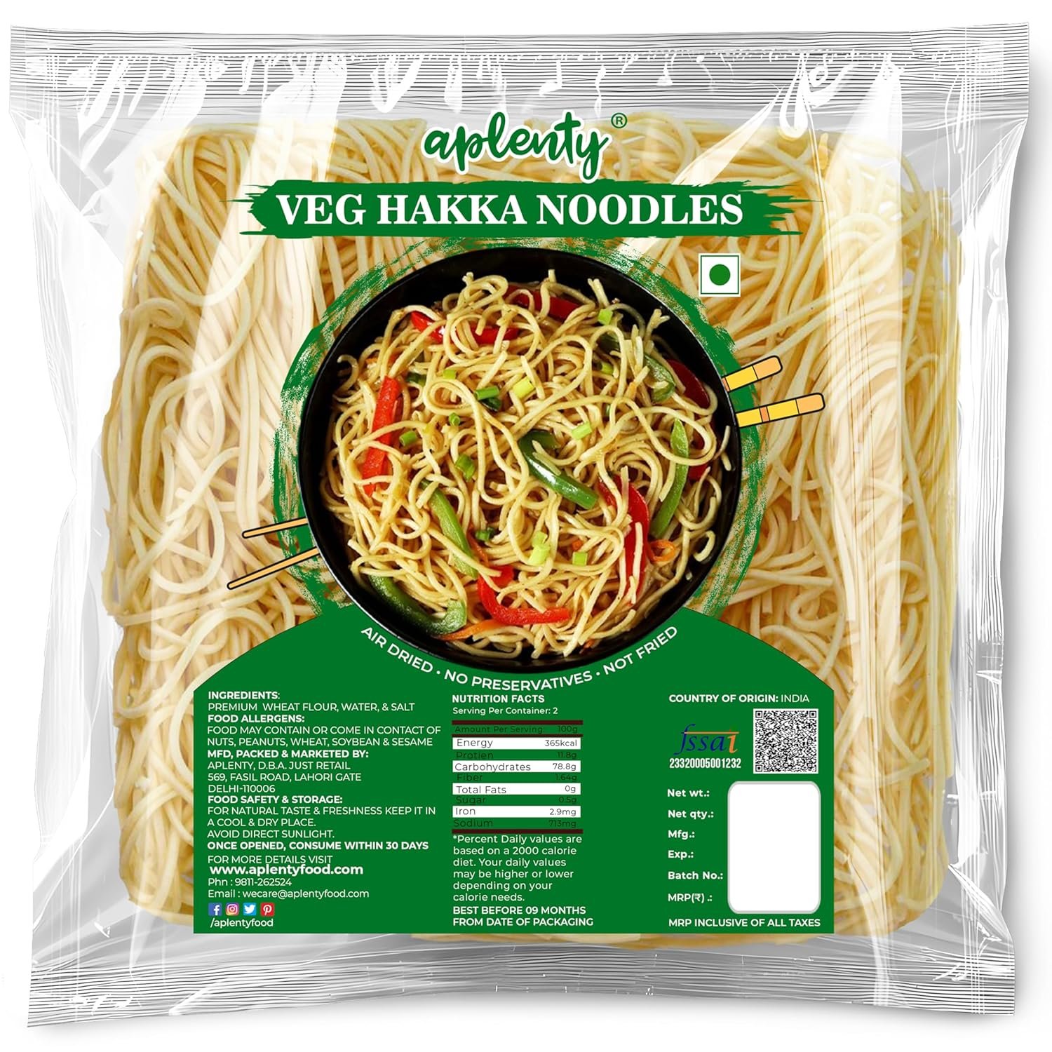 Aplenty Hakka Noodles | Veg Chowmein Masala Maggie | Chowmin Noodles | Long Slurpy Noodles | Plain Chopsuey Noodles | No Preservatives (900g)