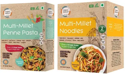 Organic Wisdom Multi-Millet Noodles & Pasta |No Maida Not Fried, No MSG | Protein & Fiber Rich Instant Noodles Vegetarian  (2 x 282 g)