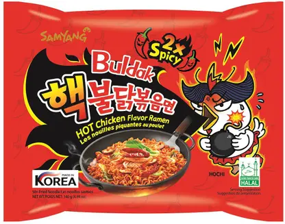 Samyang Buldak FIRE CHICKEN 2X SPICY (Pack of 5) Ramen Instant Noodles Non-vegetarian  