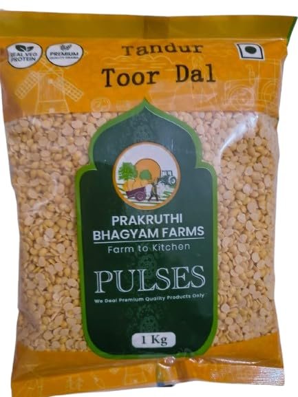 Prakruthi Bhagyam Farms Premium Unpolished Toor Dal 1kg