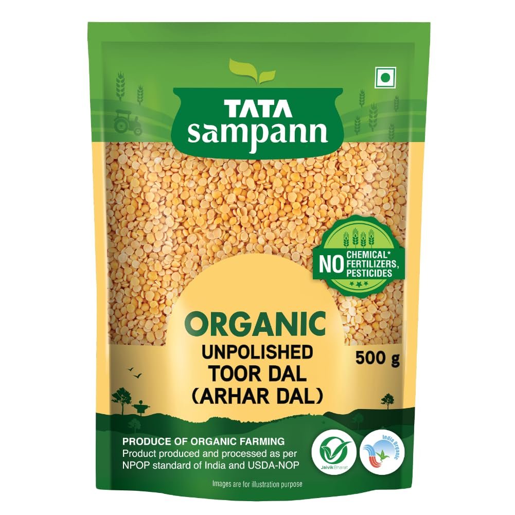 Tata Sampann Organic Toor Dal, 500g