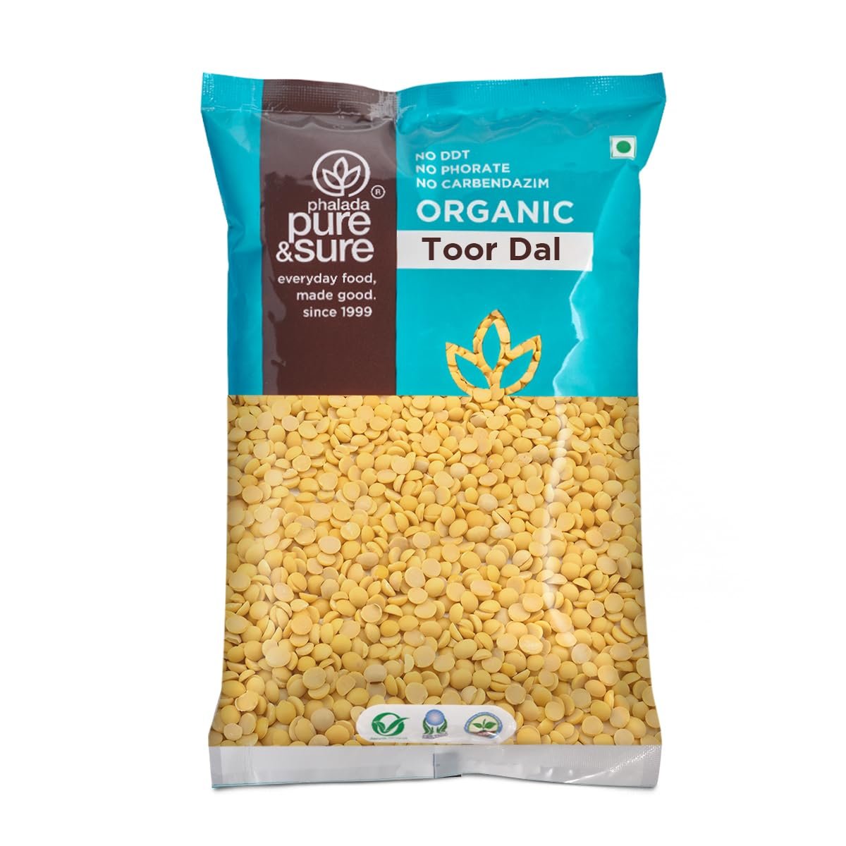 Pure & Sure Organic Toor Dal 1Kg | 100% Natural & Premium Arhar, Tur, Tuar Dal | Rich in Proteins & Fibers | Unpolished & Unadulterated| Steam Sterilized