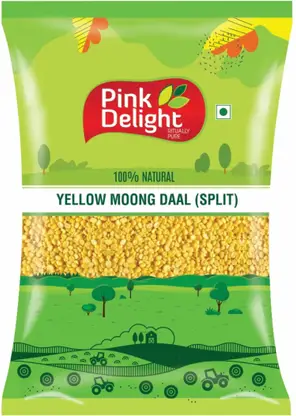 Pink Delight Yellow Moong Dal (Split) (Dry & Unpolished)  (1 kg)