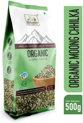 Jivamrit Organic Green Moong Dal (Split/Chilka)  (500 g)