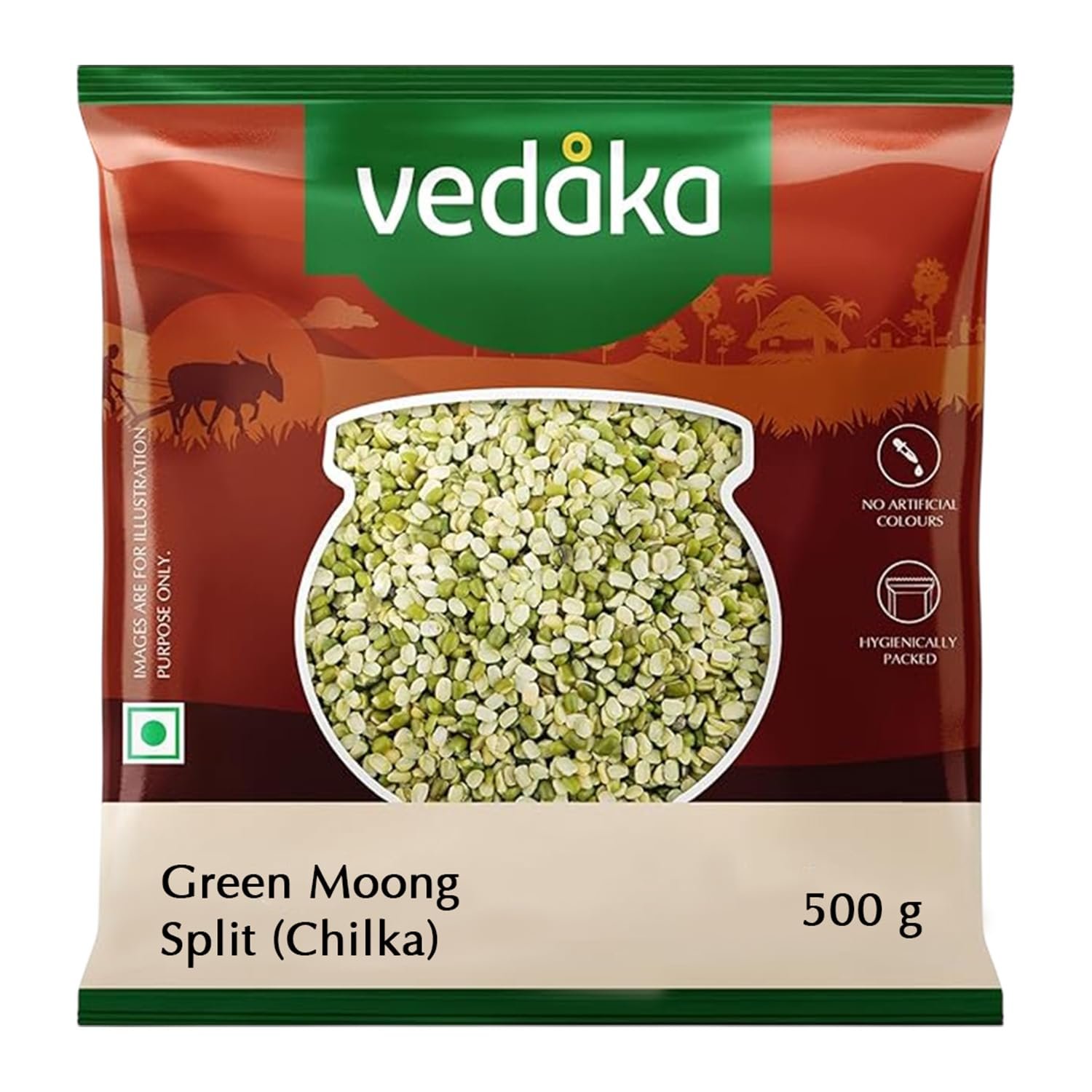  Vedaka Popular Green Moong Split / Chilka, 500g